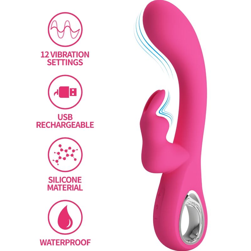 PRETTY LOVE - VIBRATOR NOVAK RABBIT 12 VIBRATIONEN ROSA