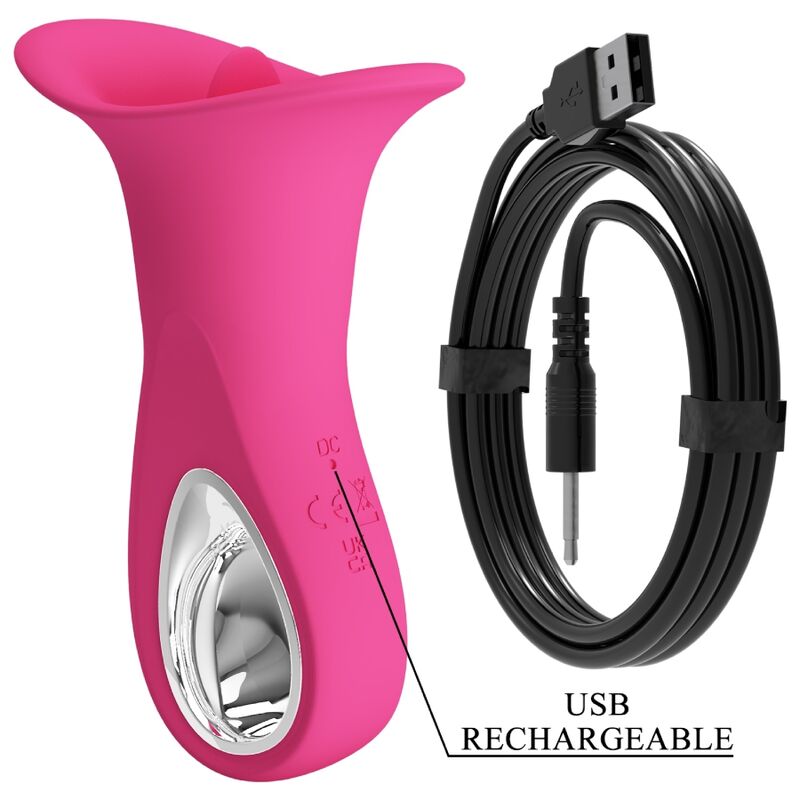 PRETTY LOVE - CLYDE ORALVIBRATOR ZITTERNDE ZUNGE 12 VIBRATIONEN ROSA
