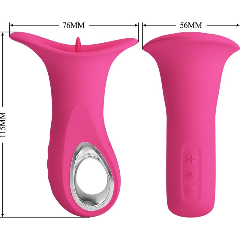 PRETTY LOVE - CLYDE ORALVIBRATOR ZITTERNDE ZUNGE 12 VIBRATIONEN ROSA