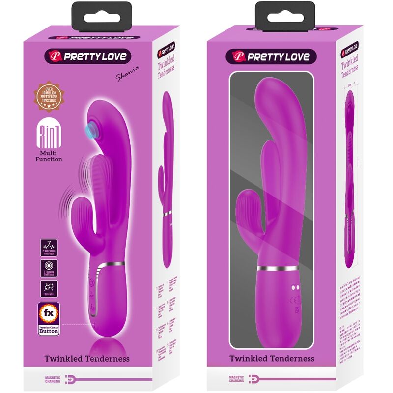 PRETTY LOVE - SHANIA TRIPLE RABBIT MULTIFUNKTIONSDILDO ROSA