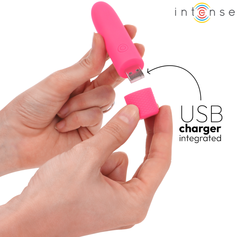 INTENSE - SYMONE BULLET VIBRATOR USB WIEDERAUFLADBAR 8 VIBRATIONSSTUFEN PINK 10 X 2,2 CM