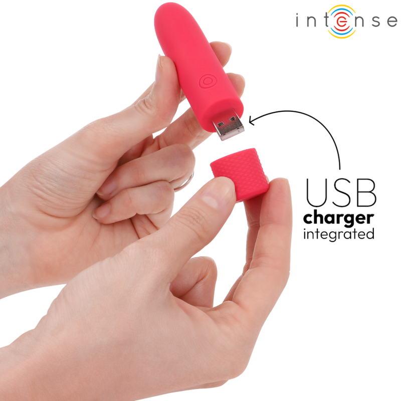 INTENSE - SYMONE BULLET VIBRATOR USB WIEDERAUFLADBAR 8 VIBRATIONEN ROT 10 X 2,2 CM