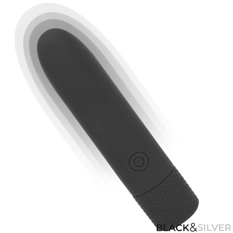 BLACK & SILVER - GERI BULLET VIBRATOR AUFLADBAR USB 8 VIBRATIONEN SCHWARZ 10 X 2,2 CM