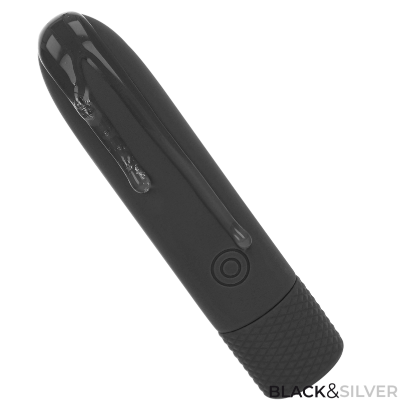 BLACK & SILVER - GERI BULLET VIBRATOR AUFLADBAR USB 8 VIBRATIONEN SCHWARZ 10 X 2,2 CM