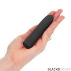BLACK & SILVER - GERI BULLET VIBRATOR AUFLADBAR USB 8 VIBRATIONEN SCHWARZ 10 X 2,2 CM