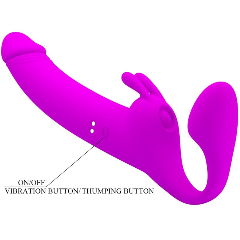 PRETTY LOVE - ZANINI STRAPLESS STRAP-ON 10 VIBRATIONS VIOLETT