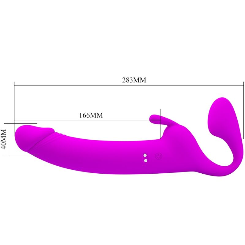 PRETTY LOVE - ZANINI STRAPLESS STRAP-ON 10 VIBRATIONS VIOLETT