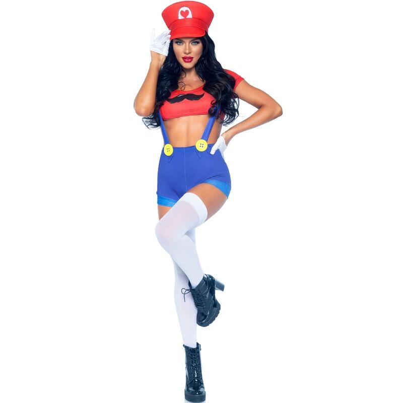 LEG AVENUE - KOSTÜM SEXY MARIO BROS ROT/BLAU S