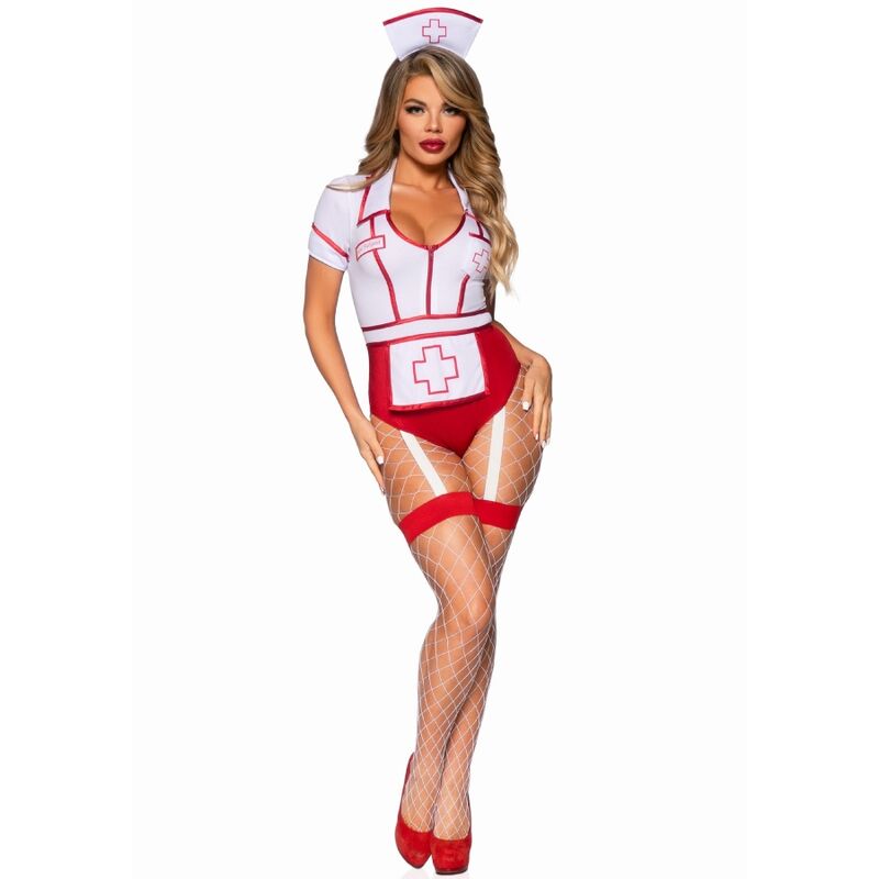 LEG AVENUE - SEXY KRANKENSCHWESTER-KOSTÜM ROT/WEISS M