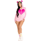 LEG AVENUE - TEDDYBÄR PLÜSCH BODY ROSA M