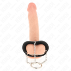 KINK - PENISRING KETTE 4 CM 7 CM METALL MIT LEDERGÜRTEL
