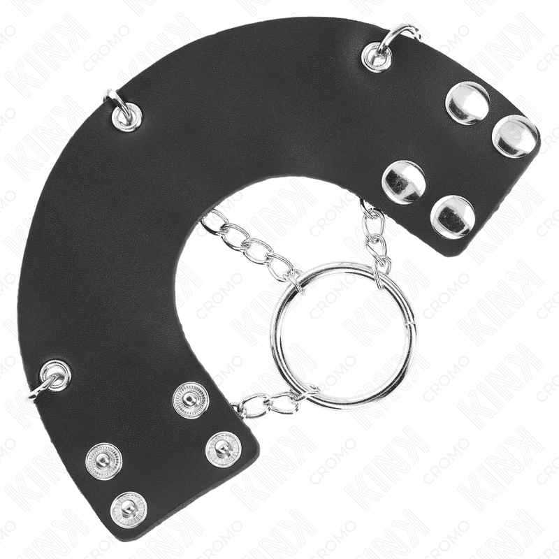 KINK - PENISRING KETTE 4 CM 7 CM METALL MIT LEDERGÜRTEL