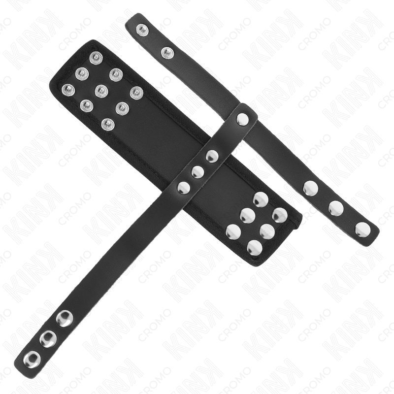 KINK - PENISKÄFIGRING AUS LEDER MIT GEFÜTTERTEM, VERSTELLBAREM HODENSEPARATIONSBAND