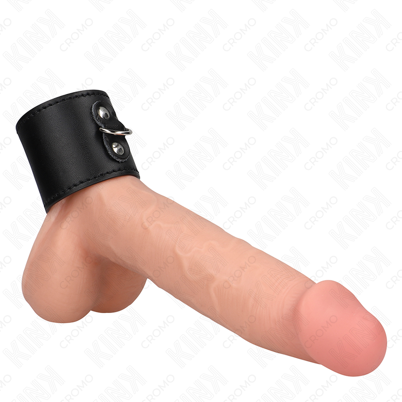 KINK - PENISRING AUS LEDER MIT DRUCKKNOPFVERSCHLUSS 18 X 5 CM