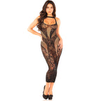 LEG AVENUE - ROBE LONGUE AJUSTÉE SANS COUTURES NOIRE TAILLE UNIQUE