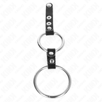 KINK - DOPPELPENISRING 3,8 CM BIS 5 CM MIT LEDER VERBUNDEN
