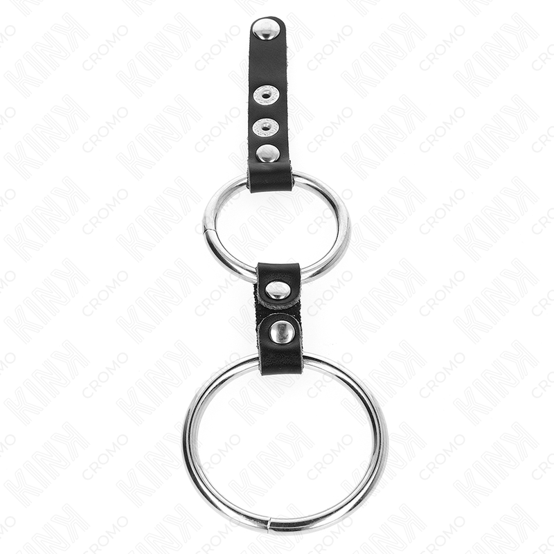KINK - DOPPELPENISRING 3,8 CM BIS 5 CM MIT LEDER VERBUNDEN