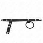 KINK – SILIKON-PENISRING 3,8 CM MIT HODENSEPARATOR UND LEDERBAND 22 X 1,5 CM
