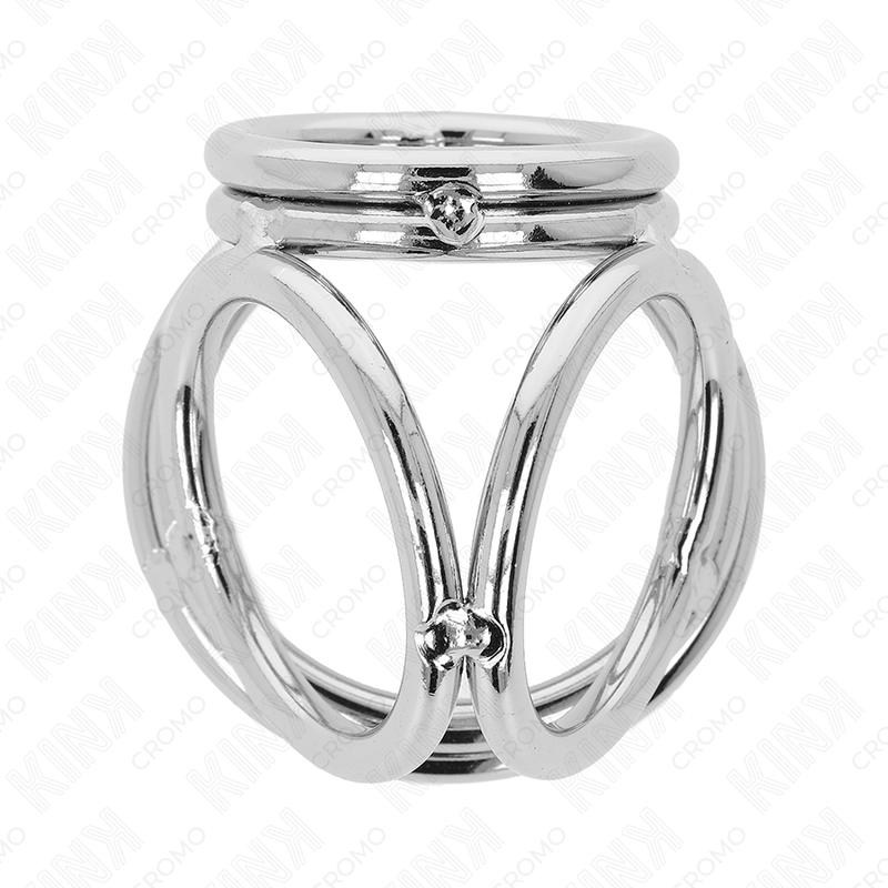KINK - DREIFACH VERCHROMTER METALLPENISRING 3,8 CM BIS 5 CM MODELL 1