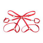 SUBBLIME - 953706 MENOTTES AVEC CEINTURE DE BONDAGE ROUGE TAILLE UNIQUE