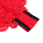 SUBBLIME - 953898 NACHTBLUSE AUS SEIDE UND SPITZE + ROTER SLIP S/M