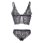 SUBBLIME - 953911 NACHTBLUSE AUS SEIDE UND SPITZE + SCHWARZER SLIP S/M