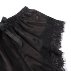 SUBBLIME - 953942 NACHTIEHEMD AUS SEIDE + HOSE MIT SPITZE SCHWARZ L/XL