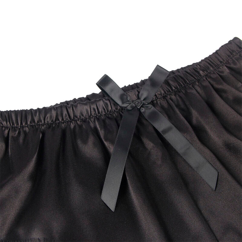 SUBBLIME - 953942 NACHTIEHEMD AUS SEIDE + HOSE MIT SPITZE SCHWARZ L/XL