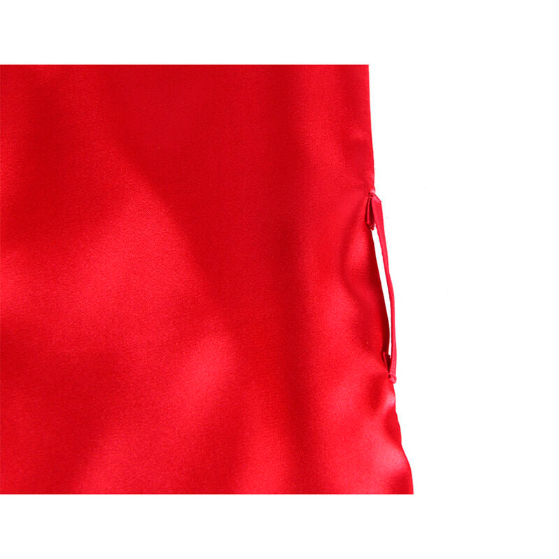 SUBBLIME - 954017 TRANSPARENTES SPITZEN-TOP MIT OFFENEM RÜCKEN + Roter/Schwarzer String S/M