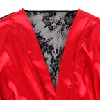 SUBBLIME - 954017 TRANSPARENTES SPITZEN-TOP MIT OFFENEM RÜCKEN + Roter/Schwarzer String S/M