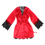 SUBBLIME - 954017 TRANSPARENTES SPITZEN-TOP MIT OFFENEM RÜCKEN + Roter/Schwarzer String S/M
