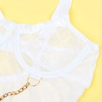 SUBBLIME - 954284 BODY MIT KETTEN + STRUMPFHALTER WEISS S/M