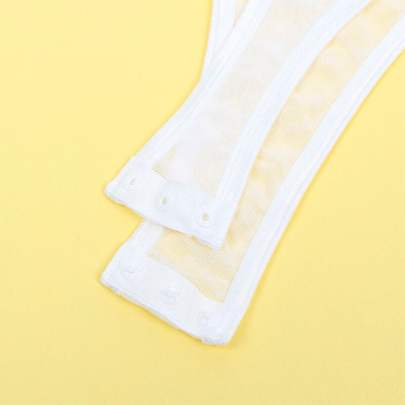 SUBBLIME - 954284 BODY MIT KETTEN + STRUMPFHALTER WEISS S/M