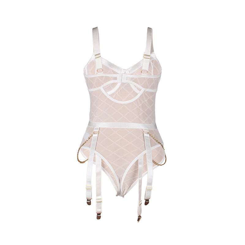 SUBBLIME - 954291 BODY MIT KETTEN + STRUMPFHALTER WEISS L/XL