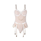 SUBBLIME - 954291 BODY MIT KETTEN + STRUMPFHALTER WEISS L/XL