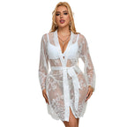 SUBBLIME - 954376 WEISSES NACHTHEMD MIT LANGEN ÄRMELN UND BLUMENMUSTER L/XL