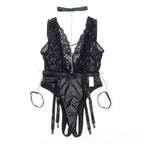 SUBBLIME - 954383 SEXY BODY MIT STRUMPFHALTERN SCHWARZ S/M