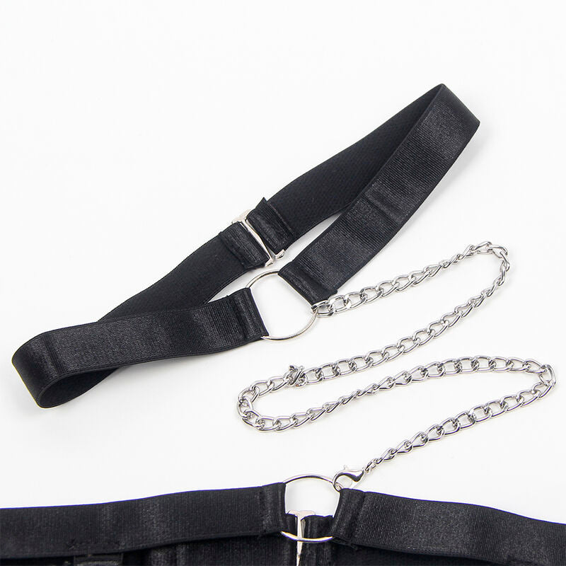 SUBBLIME - 954390 SEXY BODY MIT STRUMPFHALTER SCHWARZ L/XL
