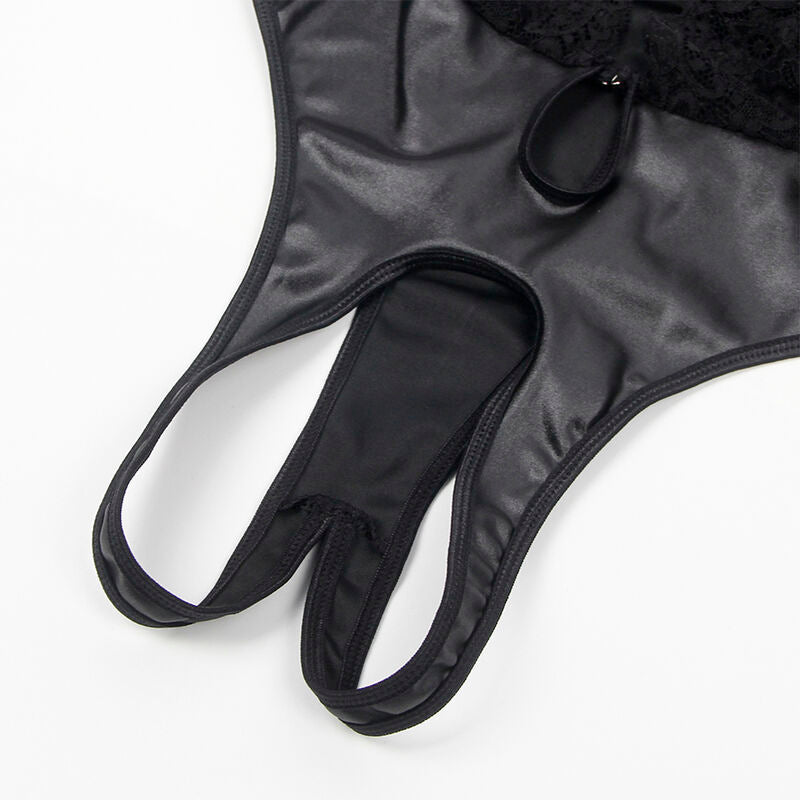 SUBBLIME - 954390 SEXY BODY MIT STRUMPFHALTER SCHWARZ L/XL