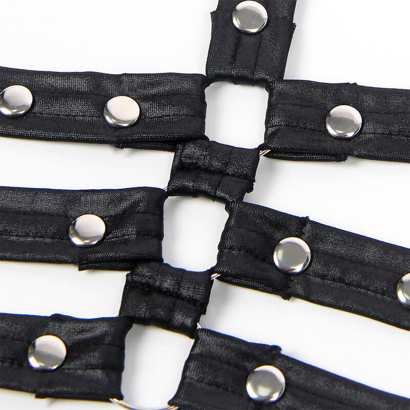 SUBBLIME - 954406 SCHWARZES LEDER-BONDAGE-KLEID S/M