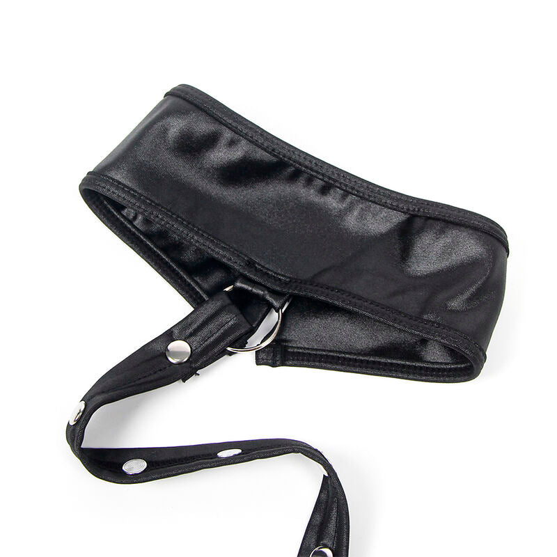 SUBBLIME - 954406 SCHWARZES LEDER-BONDAGE-KLEID S/M