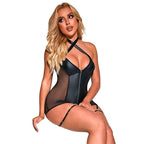 SUBBLIME - 954444 SEXY STRICKKLEID LEDEROPTIK SCHWARZ S/M