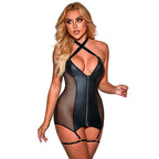 SUBBLIME - 954444 SEXY STRICKKLEID LEDEROPTIK SCHWARZ S/M