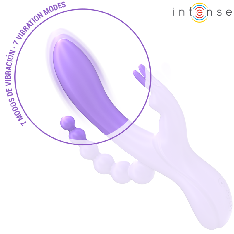 INTENSE - MIKO DREIFACH-VIBRATOR HASE & STIMULATOR & ANAL 7 VIBRATIONEN VIOLETT