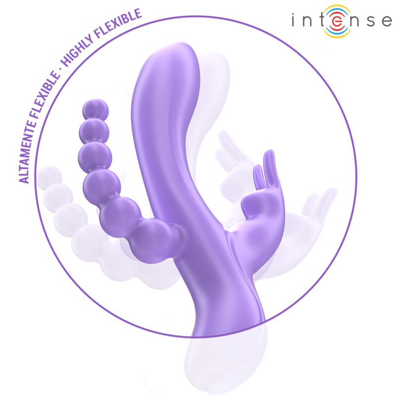 INTENSE - MIKO DREIFACH-VIBRATOR HASE & STIMULATOR & ANAL 7 VIBRATIONEN VIOLETT