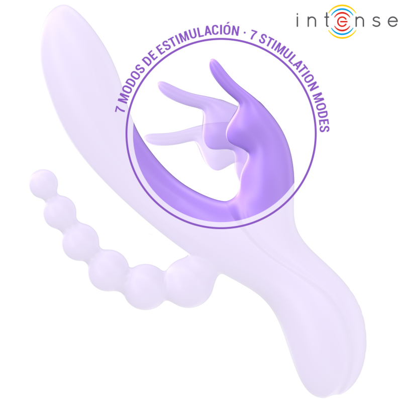 INTENSE - MIKO DREIFACH-VIBRATOR HASE & STIMULATOR & ANAL 7 VIBRATIONEN VIOLETT