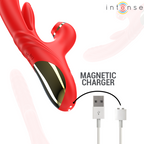 INTENSE - KAROL VIBRATEUR MULTIFONCTION POUSSÉE & STIMULATION & ASPIRATION ROUGE