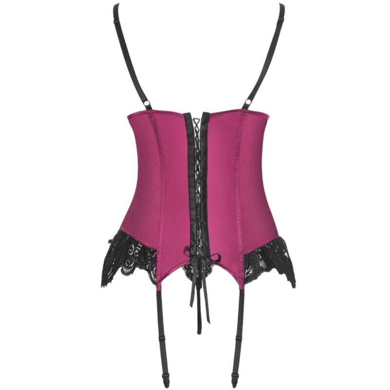 LIVCO CORSETTI FASHION - AGRAFENA CF 90436 KORSETT + STRING BORDEAUX L/XL