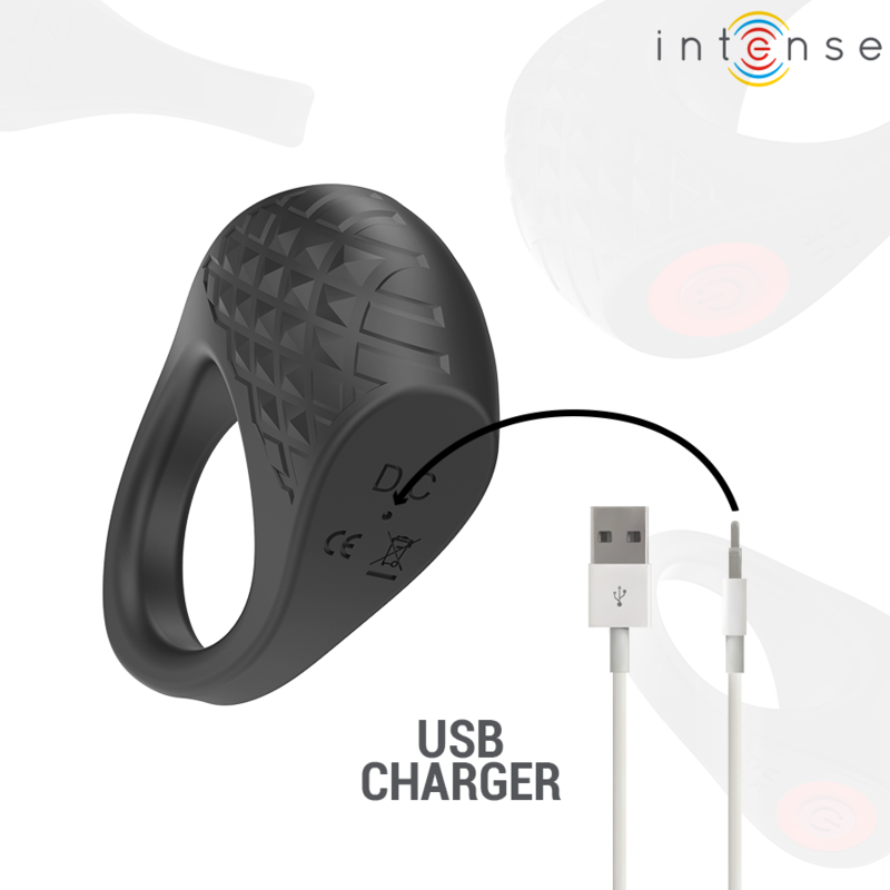 INTENSE - CLOVER PENISRING VIBRATOR 10 VIBRATIONEN SCHWARZ
