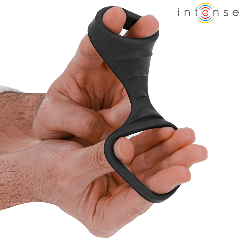 INTENSE - THEO DOPPELTER PENISRING SILIKON SCHWARZ MODELL 3